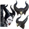 Kaimeng Halloween Kostüm Damen Königin Hörner Helm Cosplay Maleficent Kostüm Latex Schwarz böse Kopfbedeckung Stirnband Dekoration Erwachsene Hörner Hut für böswilliges Cosplay, Party