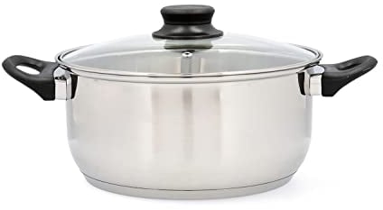 Quid Habitat Cacerola Acero Inoxidable 26x12,5cm - 620cl Acero Inox Apto Vitrocerámica Apto Inducción 100% Higiénico