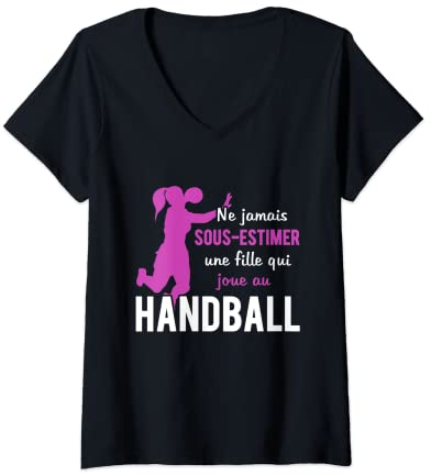 Femme Sport De Handball Femme Au Handball T-Shirt avec Col en V