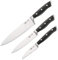 Küchenprofi Kochmesser Set PRIMUS | Kochmesser (20 cm), Fleischmesser (16 cm), Gemüsemesser (8 cm) | gehärteter Klingenstahl | robust & korrosionsbeständig | ergonomische Kunststoffgriffe