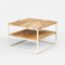 1 Original BestLoft® Couchtisch Boston Beistelltisch Industriedesign Loft (Eiche Wild + Gestell Weiß + Doppel-Platte)