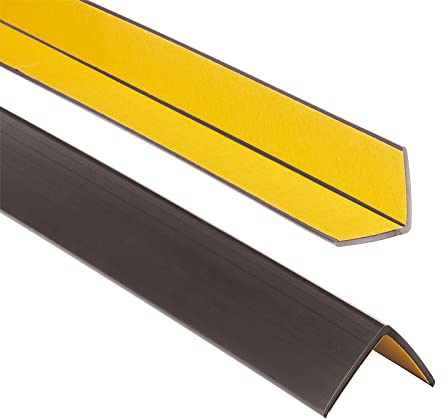 ProfiPVC Cornière PVC 30x30mm 165cm - Baguette d’angle de protection, profilé d'angle caoutchouc autoadhésif - Protection d'angles et rebords, flexible, facile à installer, Brun Foncé