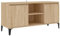 vidaXL TV Schrank mit Metallbeinen Lowboard Sideboard Fernsehschrank Fernsehtisch TV Möbel Tisch Board HiFi-Schrank Sonoma-Eiche 103,5x35x50cm