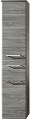 Pelipal Badezimmerschrank Quickset 916 in Sangallo Grau quer, 30 cm breit | Halbhoher Midischrank mit 2 Türen, 1 Schubkasten und 3 Einlegeböden