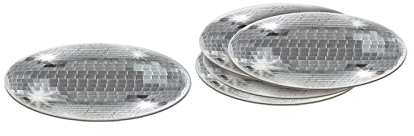 Beistle 24 Stück 70er Jahre Thema Party Dekorationen Disco Ball Getränke Untersetzer Retro Throwback Geschirr 8,3 x 8,3 cm Silber