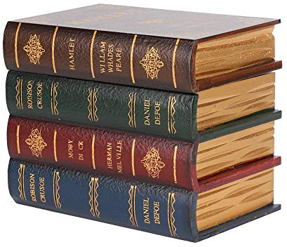 Falsche Buchbox 16 x 14 x 19 cm Vintage Europäischen Stil Deko Schmuck Aufbewahrung Buchboxen Gefälschte Buch Aufbewahrungsbox Requisiten Schatzkiste für Regal Dekoration