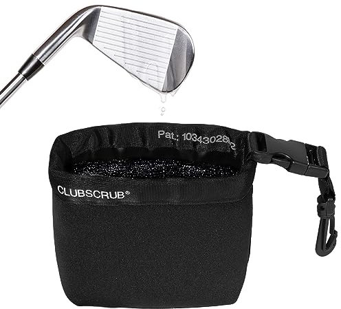 Club Scrub Reinigungsbeutel für Golfschläger und Golfbälle, wasserdichtes Innenfutter mit sauberer Gesichtstechnologie, perfekt trockenes Neopren-Außenmaterial, Abnehmbarer Clip, maschinenwaschbar,