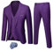Hihawk Costume 3 pièces pour homme avec tissu extensible, coupe ajustée, ensemble blazer à un bouton, veste, gilet et pantalon avec cravate, violet intense, Taille M