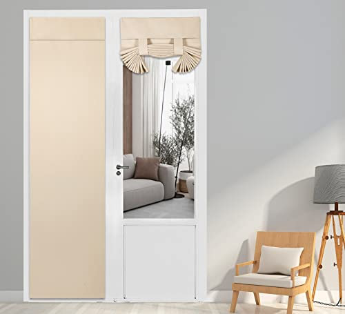 PI, Verdunklungsvorhang für französische Türen, thermisch isolierter Sichtschutz, langer Türvorhang für Glastüren/Schiebetüren, Raffrollo, 1 Panel (B 66 cm x L 203 cm, Beige)