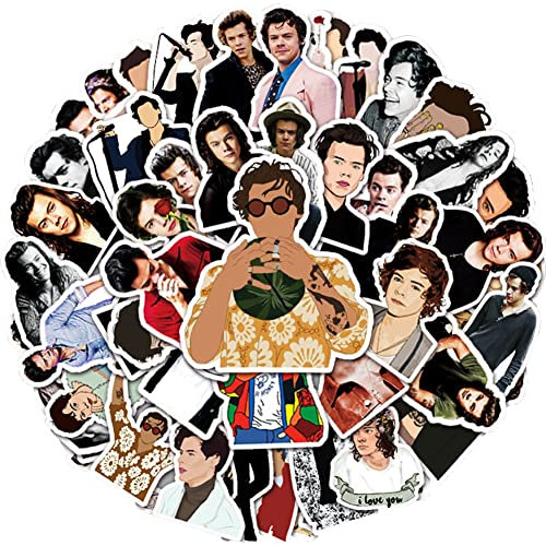 Hilloly 52 Pieces Styles Stickers, Singer Styles Stickers, Graffiti Waterproof Durable Trendy Vinyl Laptop Decal for Water Bottles Computer Travel Case Guitar