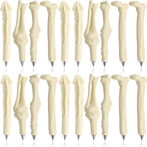 MINGZE Kugelschreiber, 0,7mm Schwarz/Blau tinte, Kreative Neuheit Knochenform Stifte für Doktor Nurse Freunde oder Student etc (20 stücke)