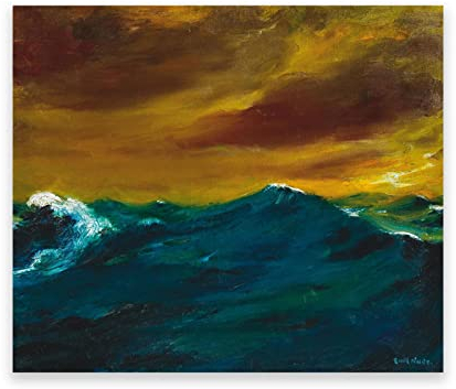 IKYE Berühmte Gemälde von Emil Nolde, Druck auf Leinwand. Reproduktion von Ölgemälden. Abstrakte Wandbilder auf Leinwand für Wohnzimmer (Hohe See) 60x72cm(23.6x28.3in) Rahmenlos
