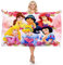 DOTERO Prinzessinnen Strandtuch XXL-Rosa Mädchen Badetuch 80x160cm-Cartoon Prinzessin Design-microfaser frottee handtucher strandlaken (2,70x140cm)