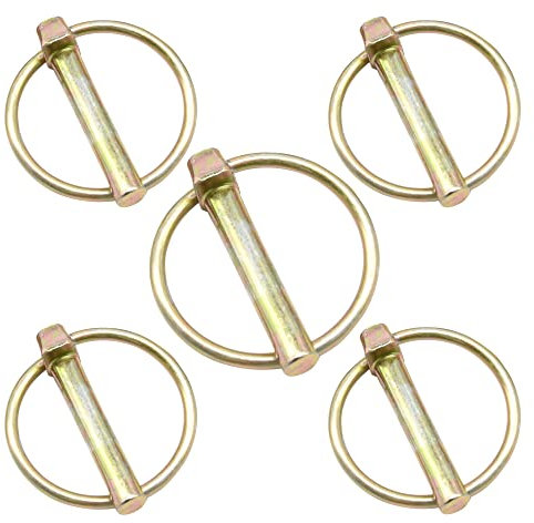 CEEYSEE Set di 5 perni da 8 mm, lunghezza 45 mm, in acciaio al carbonio zincato, perni di sicurezza per rimorchi, trattori, carrelli, tosaerba (O.M8 x 45 mm)