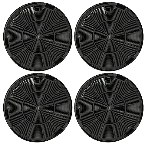 vhbw 4x Aktivkohlefilter kompatibel mit Franke 110.0360.079, 110.0360.080, 110.0360.101, 110.0374.837, 110.0374.838 Dunstabzugshaube - 19,6 cm
