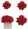 SUNTRADE 4 Stück Frauen Rose Haarnadel, Braut Rose Brosche Haarspange Hochzeit Floral Clips für Frauen Mädchen Party Hochzeit (Rot)