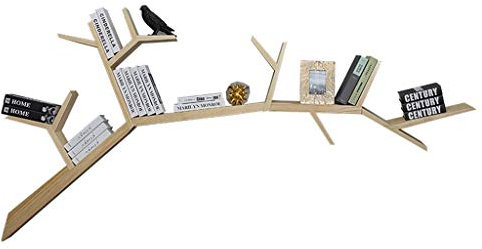 ZYMEN Solid wood creative wall tree-shaped bookshelf wall-mounted rack display stand decorative frame partition wall cabinet (Color : Width 20cm, Size : 3M) Commemoration Day