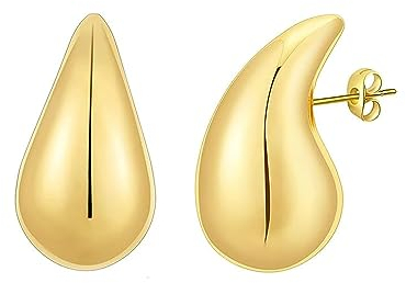 Zuofan Orecchini Donna Oro Dupes - Goccia d'Acqua Dorati Anallergici Moda Gioielli Regalo per Donna Ragazza