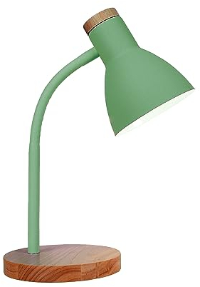 Bel Air Home - Schreibtischlampe ARGOS Serie, Holz, E-27 (GLÜHLAMPE NICHT ENTHALTEN) stilvolle Beleuchtung für dein Arbeitszimmer oder Büro (GRÜNE)
