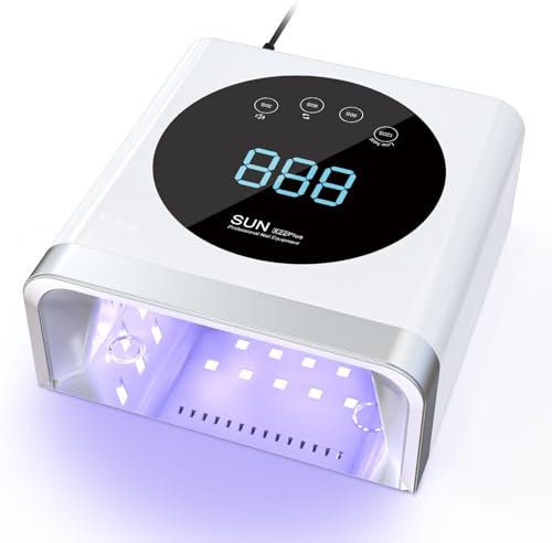 NAILGIRLS Lámpara LED UV Profesional, secador de uñas Rápido de 150 W para gel y esmalte regular, secador LED de gel de curado de esmalte de uñas con 4 ajustes de temporizador, sensor automático