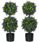 HOMCOM Set of 2 Decorative Artificial Plants Ball Trees with Lavender Flowers in Pot Fake Plants for Home Indoor Outdoor Decor, 70cm, Green
