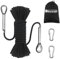 NewDoar 14KN Statisches Kletterseil 8mm (5/16 Zoll) Zubehörkabel Ausrüstung 33Fuß(10M) 66Fuß(20M) 98Fuß(30M) 165Fuß(50M) Fluchtseil mit 2 Karabinern zum Eisklettern Feuerrettungsseil-Schwarz/20 m