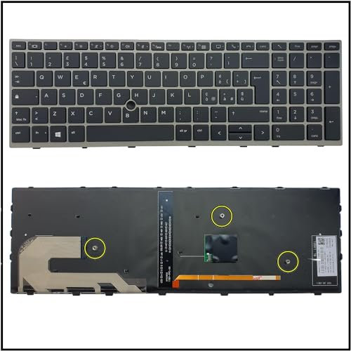 Generico Tastiera Italiana per HP ELITEBOOK 750 G5 G6 Nera Frame RETROILLUMINATA Joystick