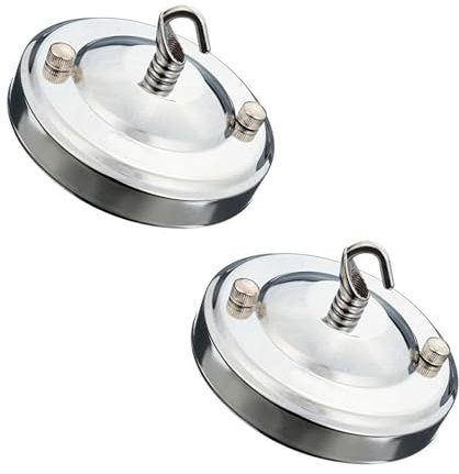 LEDSone 2 Pack Modern Ceiling Rose Hook Plate Chrome Metal 10.8 cmX6cm Ceiling Chandelier Hook Plate Holder Easy Fit for Chandelier Lamp Light Heavy Duty for Chain and Fixing Lights
