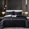 Tospass Housse de Couette Satin 220x240 Noir Blanc Satinée Parure Linge de lit Adulte 2 Personnes Uni Soie Soyeux Brillant Modern Ensemble Literie avec Fermeture éclair et 2x65x65cm Taies d'oreiller