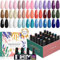 Phoenixy UV Nagellack, 24 Rosa Blau Farben UV Nagellack Set mit Base Top Matt Coat, Gel Nägel Set für Frauen Salon Design zu Hause