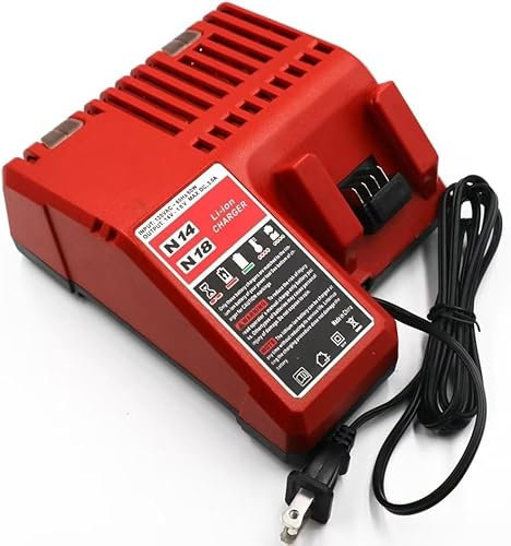 Milwaukee M18 Batterieladegerät, Multi-Spannungs-Ladegerät, Ersatz für Milwaukee M18 4,4 V-18 V Lithium-Ionen-Akkus, Ladegerät 100 V-220 V, 48-59-1812, M18, M12, 48-11-1815