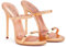 Sandali con Tacco Alto da Festa Sexy Sandali con Punta Aperta in Pelle con Tacco a Spillo Tinta Unita Sandali Classici con Cinturino alla Caviglia Sandali Estivi,Rose Gold,42 EU