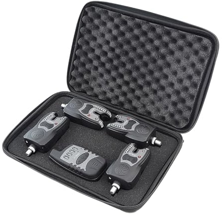 Karpfenangeln Bissanzeiger Set, Tackle Karpfenangeln Bissanzeiger Wasserdicht LED Karpfenangeln Swinger Indikator Set 1PC Signalempfänger & 4PCS Sender für Rute