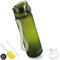 My Vesperbox Minny Gourde anti-fuite pour enfant, avec paille ou passoire, 350 ml, 500 ml, 750 ml, bouteille d'eau légère sans BPA, pour la maternelle, l'école (vert, vert clair, noir, 750 ml)