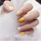 24pcs Short Square False Nails Yellow Egg Press on Nails Clear Fake Nails Glue on Nails Stick on Nails Removable Acrylic Nails Gifts Women Girls Nail Art Accessories