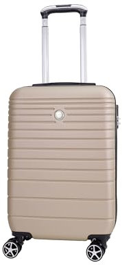 VIDA since 1995 Valise Rigide VR611B avec souflet Extensible roulettes Double Rapport Qualité/Prix (Beige (Champagne), S-Cabine EXT-34L/41-2.6Kg-35x22x55cm).