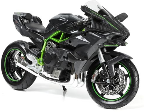 Risopen 1:12 Motorrad Modell für Kawasaki Ninja H2R Metall Diecast Motorrad Modell Spielzeug Mini Moto Geschenk (schwarz)