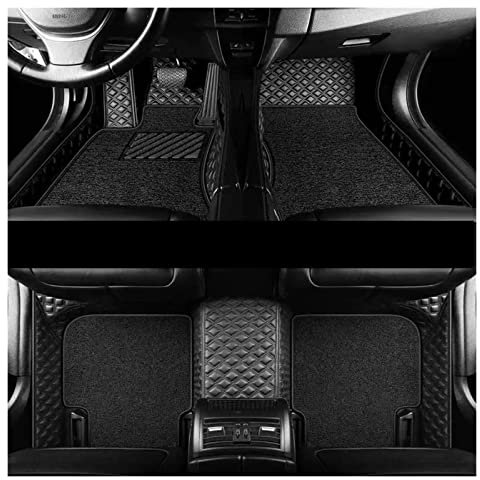Car Mat Tapis Sol Voiture pour Morris pour Garages pour MG6 2020 Cuir Artificiel Tapis Voiture Imperméable Tapis Personnalisé Car Mats Carpets(Black Double)