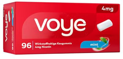 Voye Mint 4mg | Nikotinkaugummi | Nicotin | Unterstützt die Raucherentwöhnung | Rauchen aufhören | Kaugummis mit frischem Mintgeschmack (96 Stück)