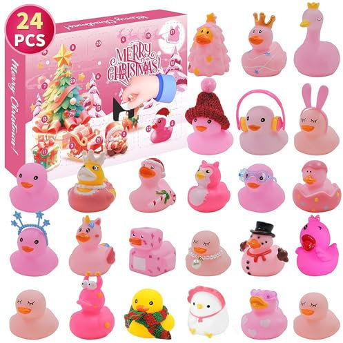 SOCLING badeente adventskalender,adventskalender 2025 Kinder Baden,24 Stück Countdown-Adventskalender Mit Weihnachts-Gummienten,Adventskalender Weihnachten 2025,adventskalender 2025 ohne süßigkeiten