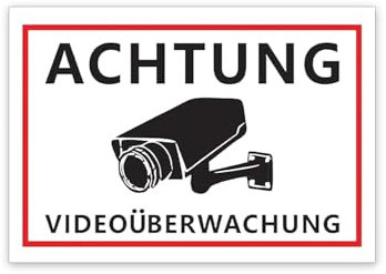 Schilder Videoüberwachung,Warnschilder und Hinweisschilder, 20 x 30 cm aus extra stabiler Blanko-Aluminiumplatte,Wasserfester Druck,Hinweisschild & Warnschild, Videoüberwacht Schilde