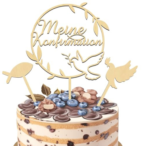 Tortendeko Kommunion, 3 Stück Cake Topper Kommunion,Taube Fisch Kuchen Deko Konfirmation,Cake Topper Konfirmation, Tortendeko Konfirmation, Erstkommunion Deko Junge Mädchen