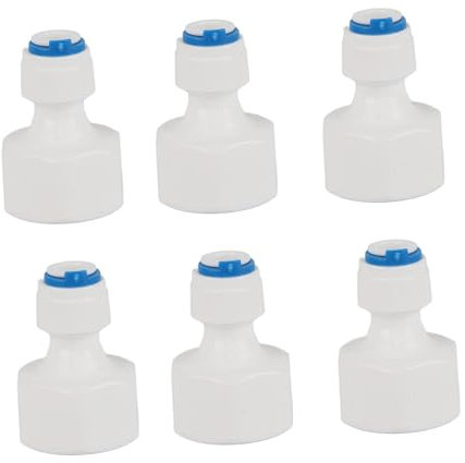 6pcs Filtre à Eau Tors Rapides, 1 4 Tube OD à 2 Femelle Push In Connecteur Ro Pushfit Connecteur Tuyau d'osmose Inverse Tuyau Raccord d'Eau Fileté Raccord Rapide Tube Raccord