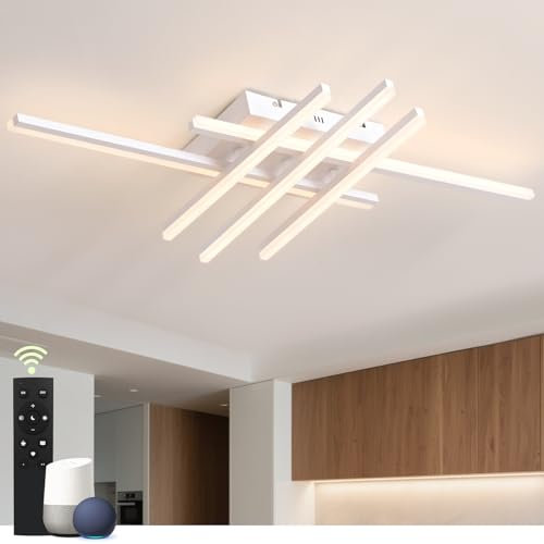 Sky angle Smart LED-Deckenleuchte mit Sprachsteuerung für Alexa/Google Home, Dimmable Led Deckenleuchte Flach LED-Lampe für Wohnzimmer, Schlafzimmer, Bad, Küche