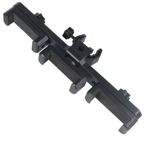 Triple Clip Phone Holder for Mic Stand Tripod Bracket, 360 Degree Rotating Support, Black