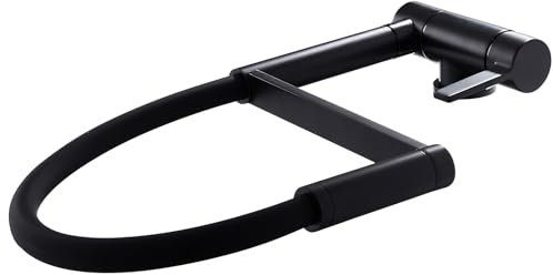Robinet Cuisine Rabattable avec Douchette Mitigeur Noir Rabattable Pivotant à 360° Mitigeur Cuisine Flexible
