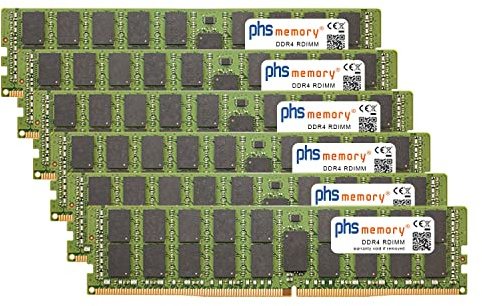 PHS-memory 384GB (6x64GB) Kit RAM mémoire Compatible avec Apple MacPro7,1 (24-Core + 28-Core CPU) DDR4 RDIMM 2933MHz PC4-23400R