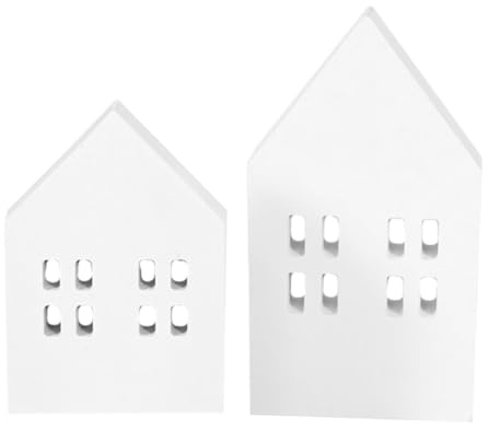 Milisten 2pcs Mini Wooden House Decor Realistic Tabletop Ornament for Home and Office Charming Artificial House with Practical Storage for Keys and Jewelry