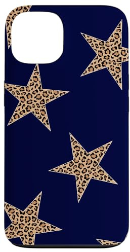 Leopard Star Navy Blue Cheetah Girl Y2K Dark Star Simple Case for iPhone 13