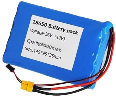 Batterie De Vélo Électrique 36V 6Ah, Lithium ION pour Vélo Électrique, Batterie 10S2P avec BMS Intégré, Grande capacité Batterie Trottinette Électrique 36V 6Ah,XT60+SM